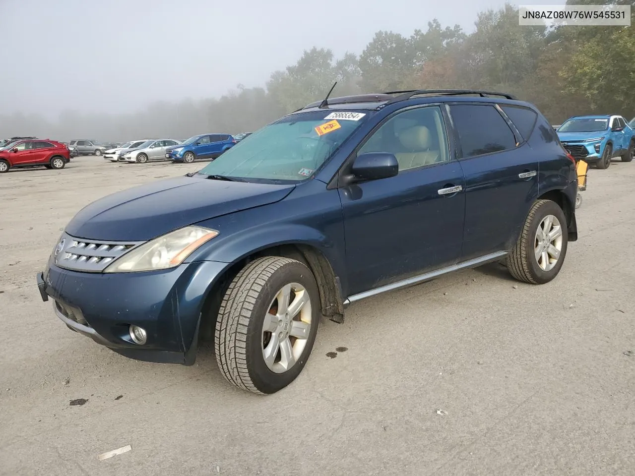 2006 Nissan Murano Sl VIN: JN8AZ08W76W545531 Lot: 75865354