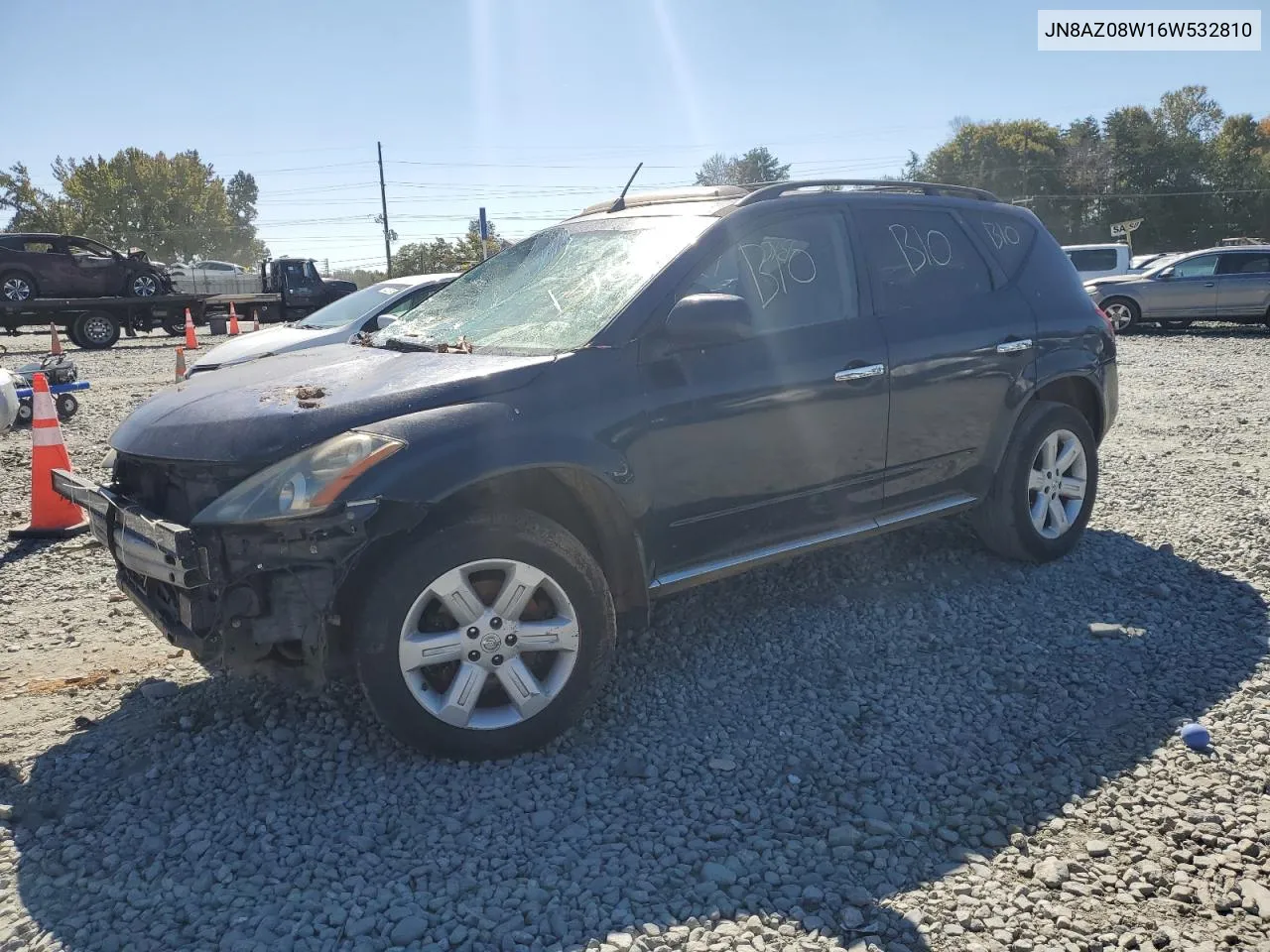 2006 Nissan Murano Sl VIN: JN8AZ08W16W532810 Lot: 75893674