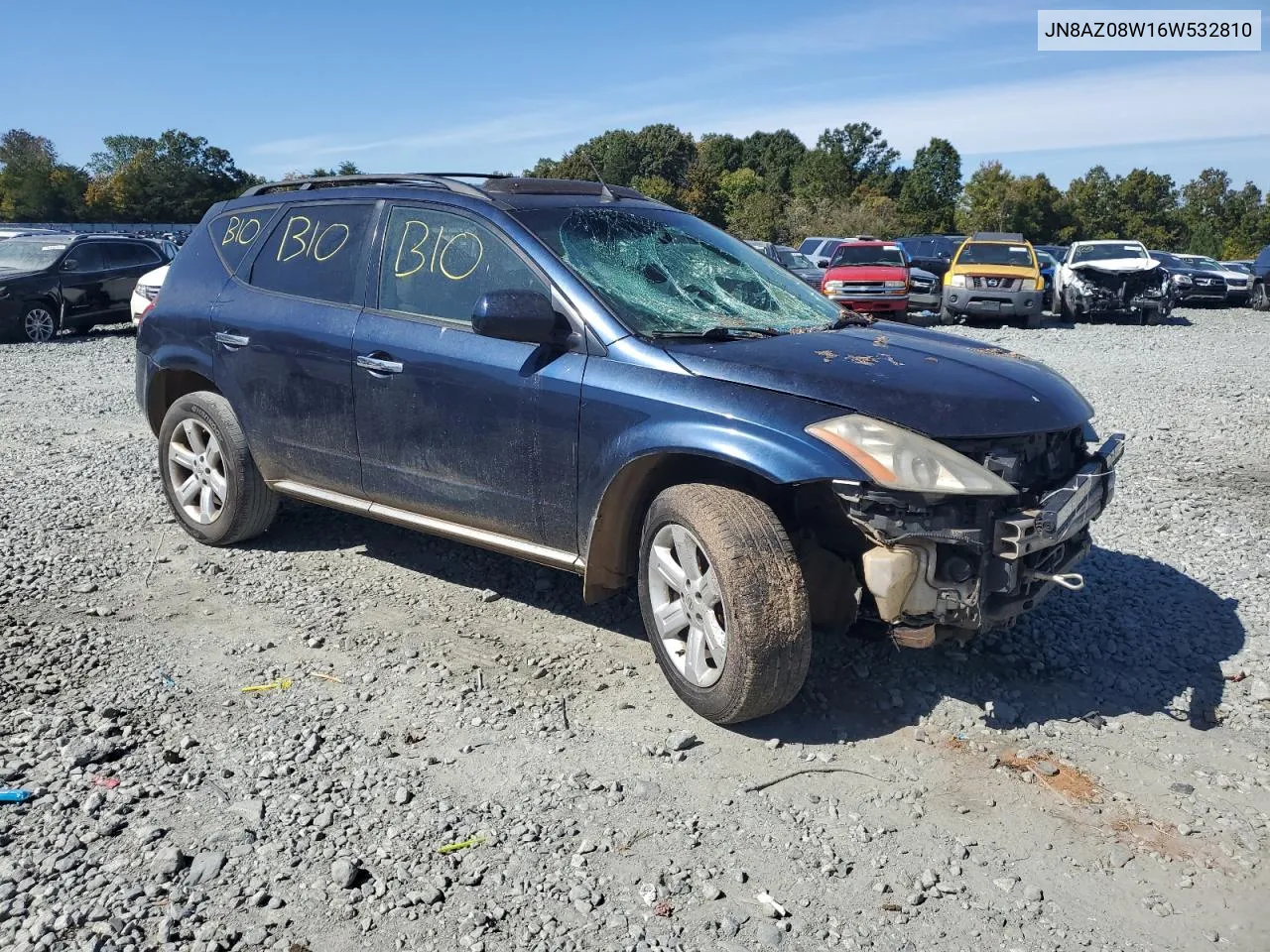 2006 Nissan Murano Sl VIN: JN8AZ08W16W532810 Lot: 75893674