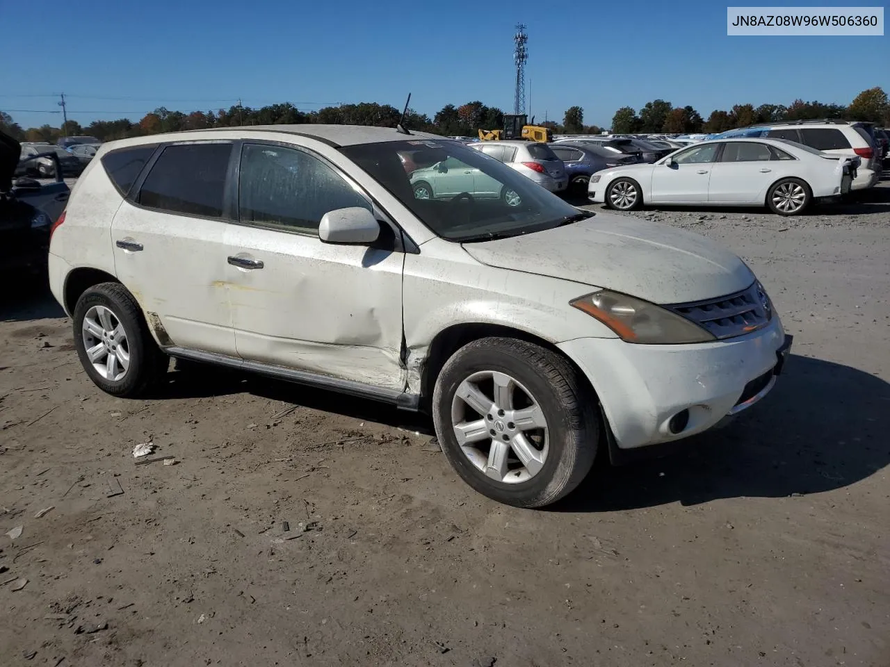 2006 Nissan Murano Sl VIN: JN8AZ08W96W506360 Lot: 77358634