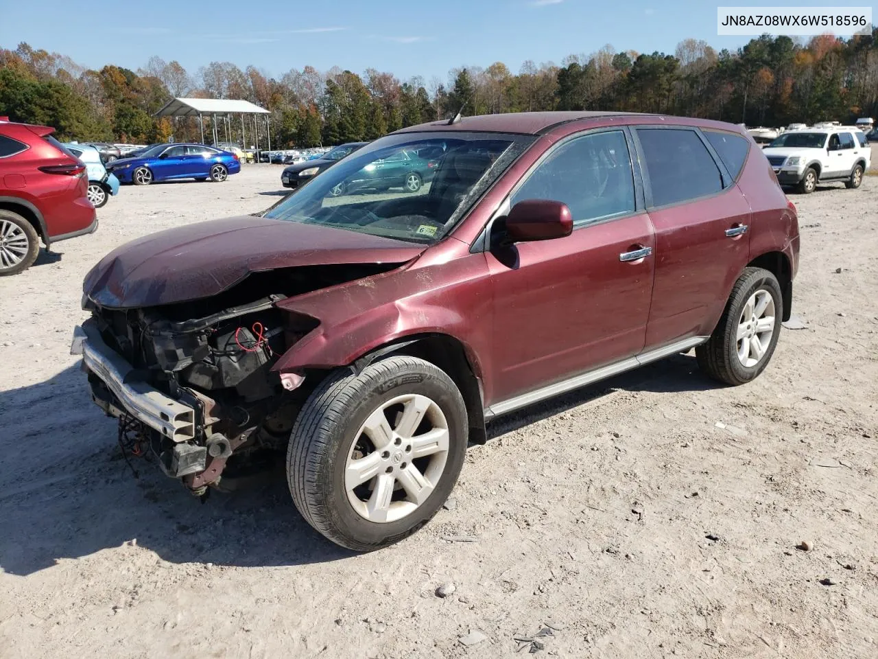 2006 Nissan Murano Sl VIN: JN8AZ08WX6W518596 Lot: 78172834