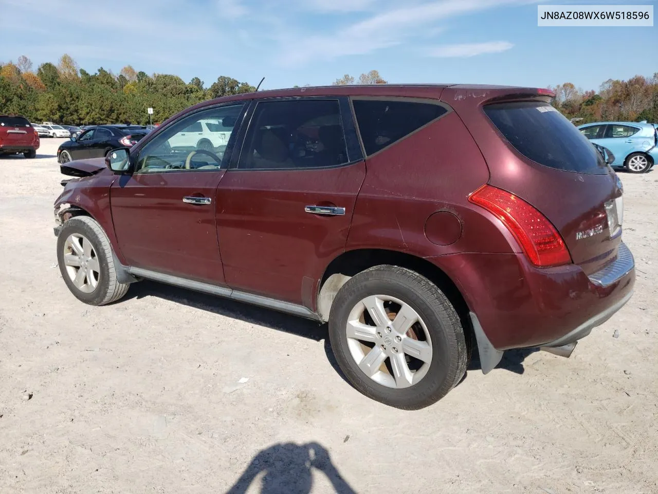 2006 Nissan Murano Sl VIN: JN8AZ08WX6W518596 Lot: 78172834