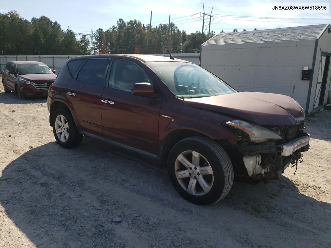 2006 Nissan Murano Sl VIN: JN8AZ08WX6W518596 Lot: 78172834