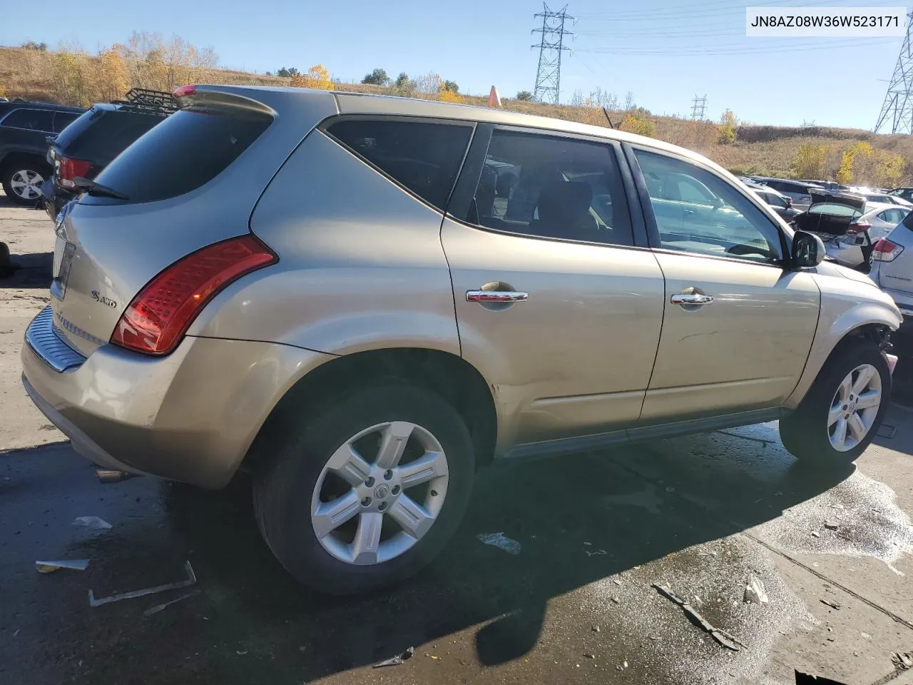 2006 Nissan Murano Sl VIN: JN8AZ08W36W523171 Lot: 78534054