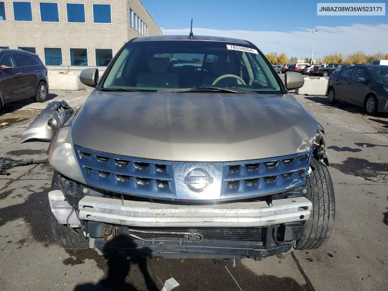 2006 Nissan Murano Sl VIN: JN8AZ08W36W523171 Lot: 78534054