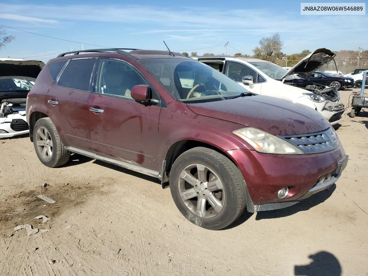 2006 Nissan Murano Sl VIN: JN8AZ08W06W546889 Lot: 78586284