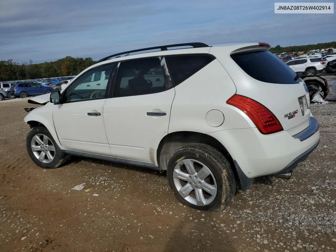 2006 Nissan Murano Sl VIN: JN8AZ08T26W402914 Lot: 78915334