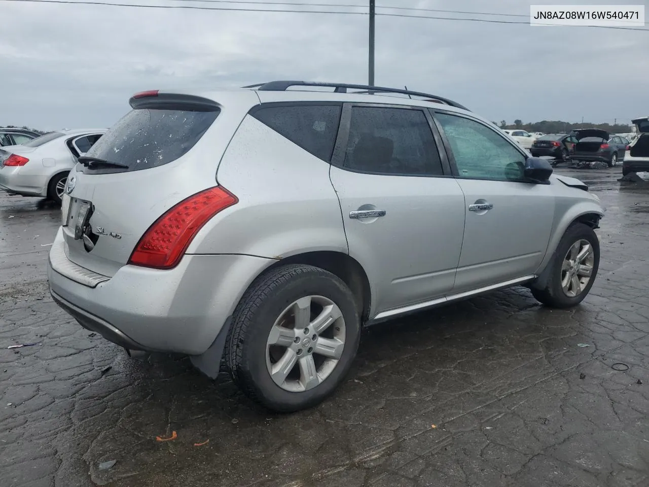 2006 Nissan Murano Sl VIN: JN8AZ08W16W540471 Lot: 79748684