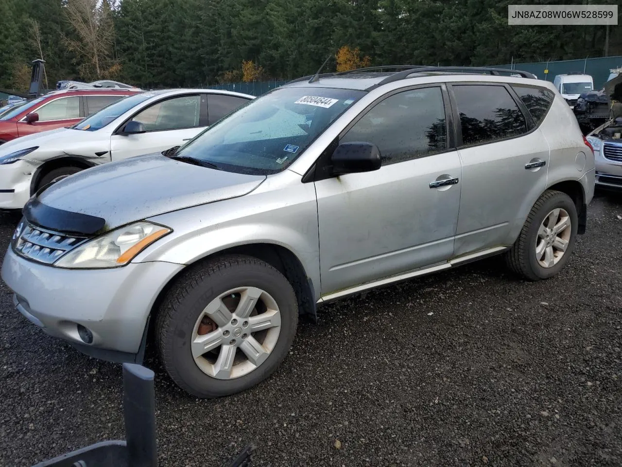 2006 Nissan Murano Sl VIN: JN8AZ08W06W528599 Lot: 80504644