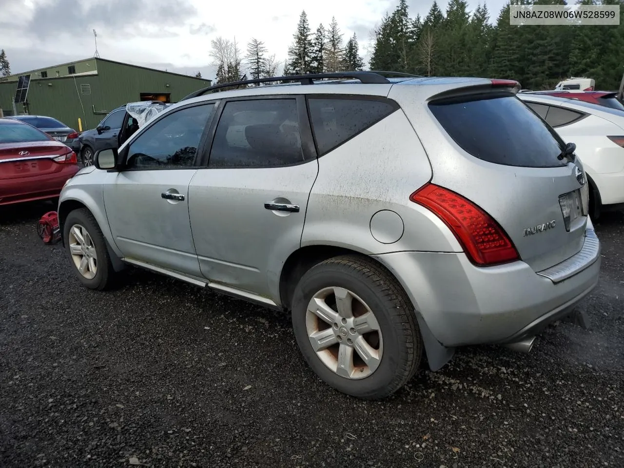 2006 Nissan Murano Sl VIN: JN8AZ08W06W528599 Lot: 80504644