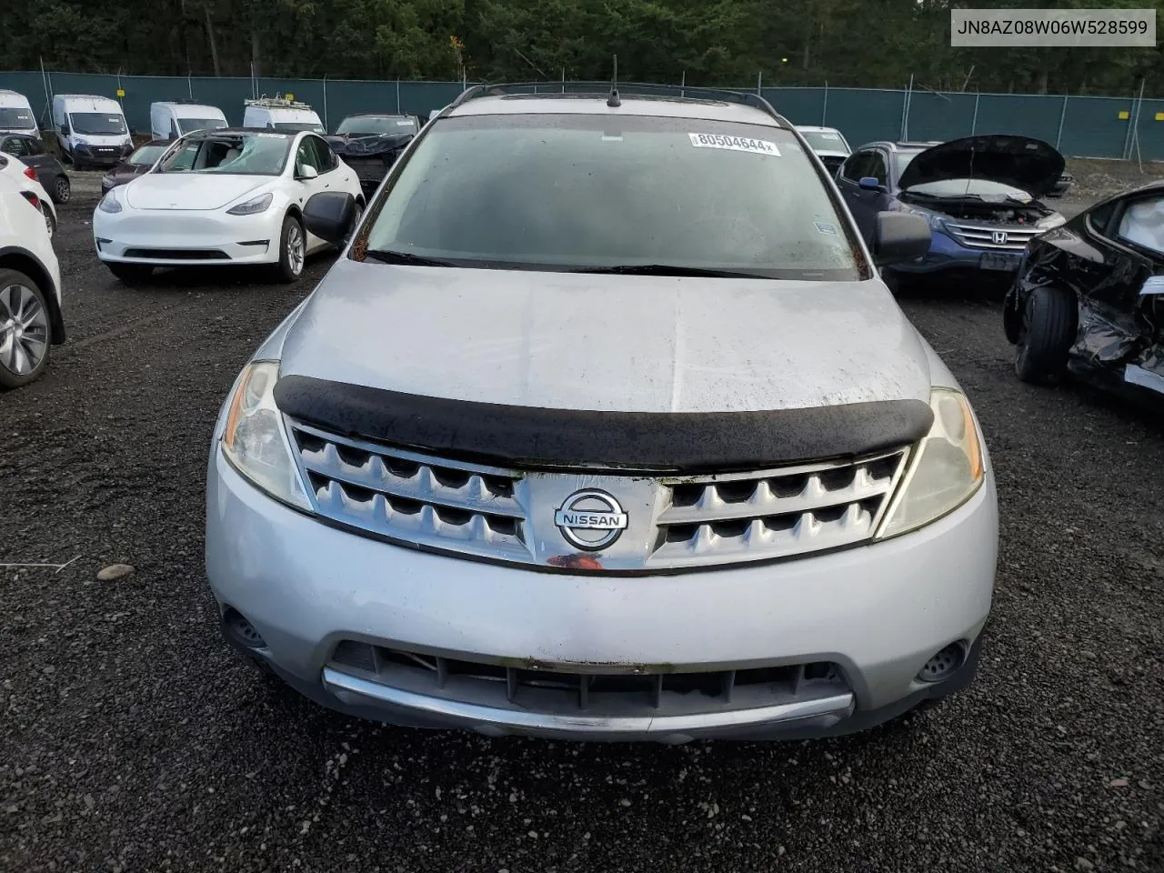 2006 Nissan Murano Sl VIN: JN8AZ08W06W528599 Lot: 80504644