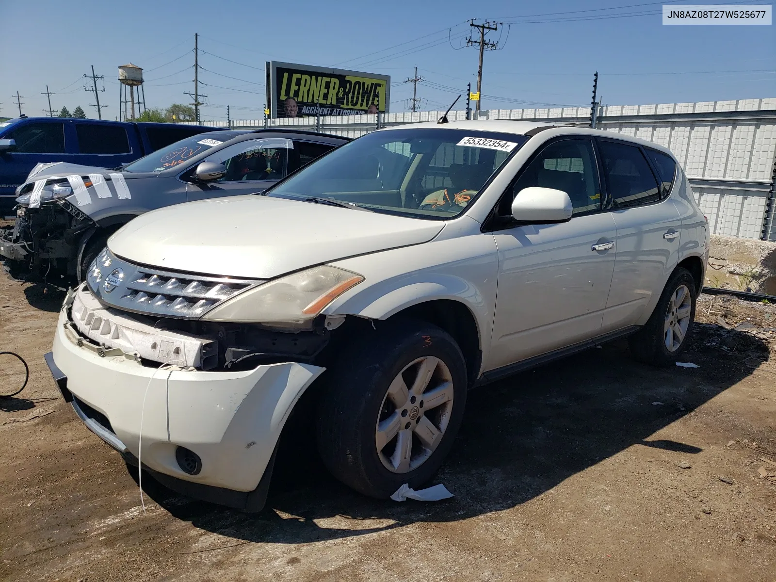 2007 Nissan Murano Sl VIN: JN8AZ08T27W525677 Lot: 55332354