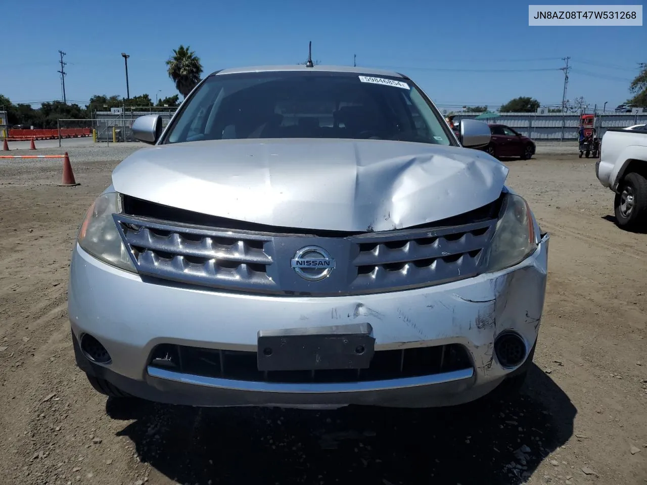 2007 Nissan Murano Sl VIN: JN8AZ08T47W531268 Lot: 59846854