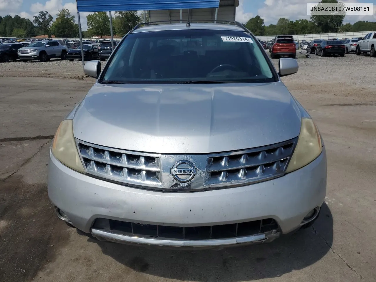 2007 Nissan Murano Sl VIN: JN8AZ08T97W508181 Lot: 71930314