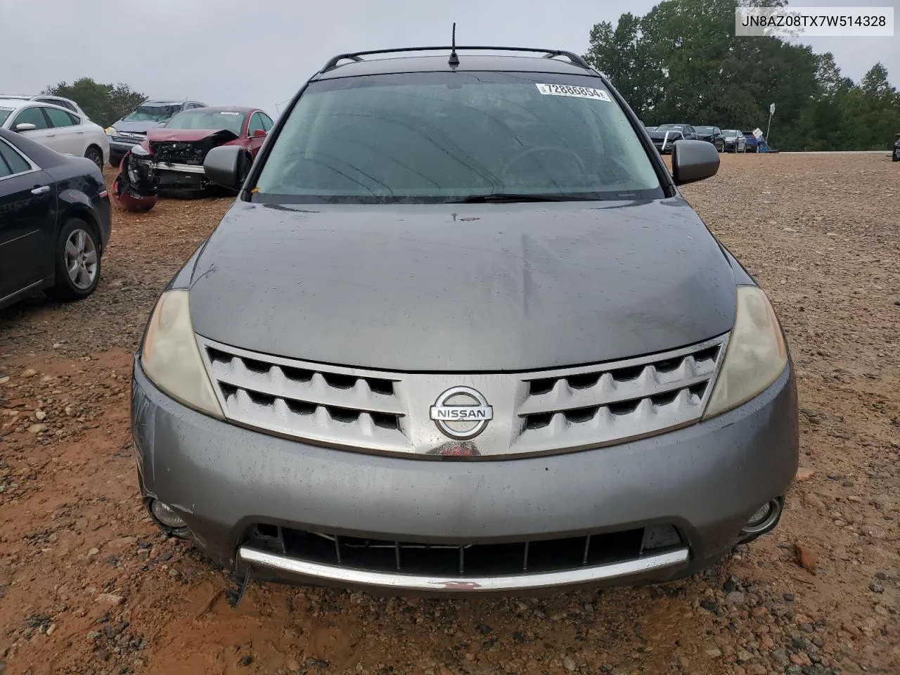 2007 Nissan Murano Sl VIN: JN8AZ08TX7W514328 Lot: 72886854