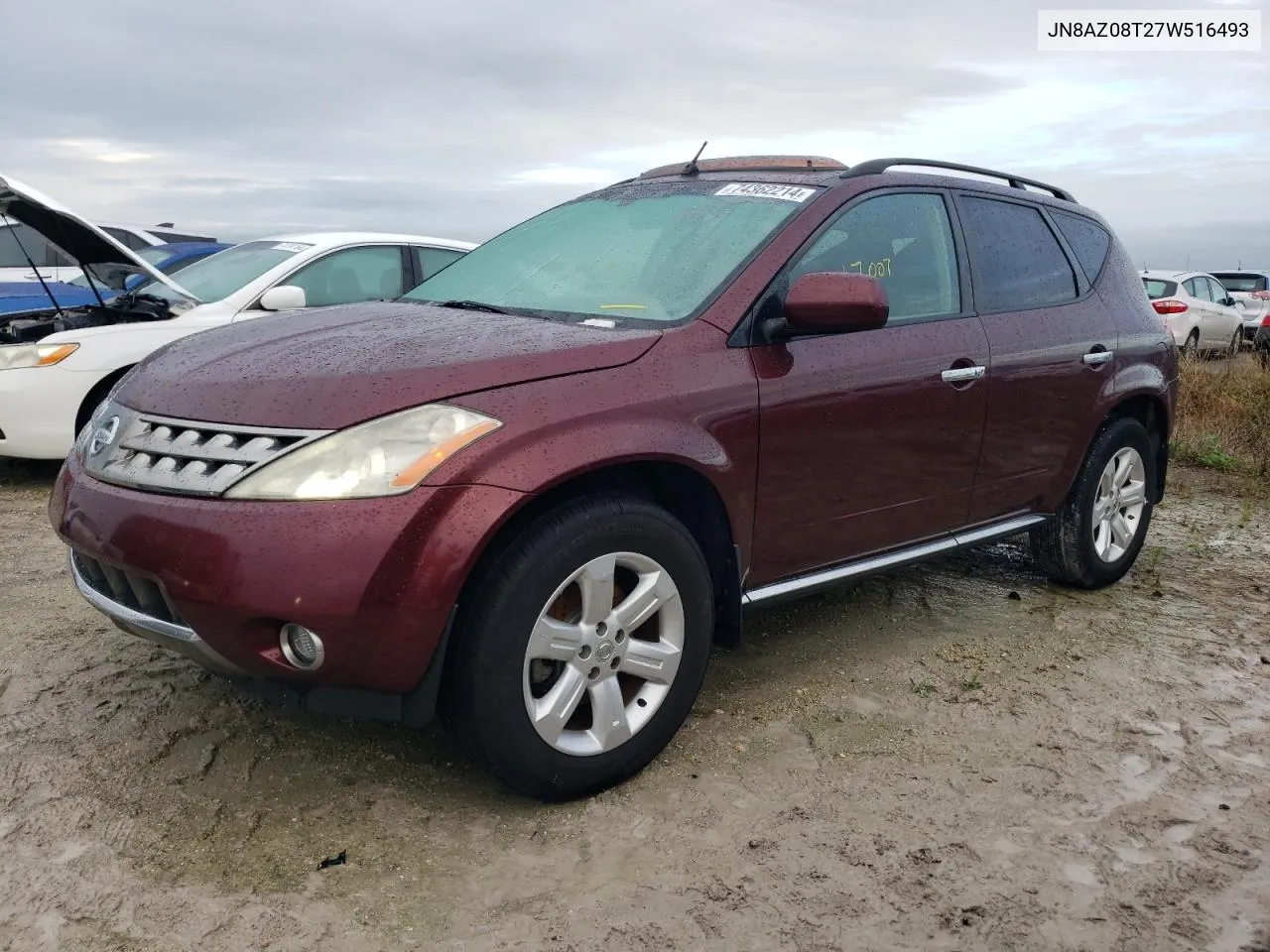 2007 Nissan Murano Sl VIN: JN8AZ08T27W516493 Lot: 74362214