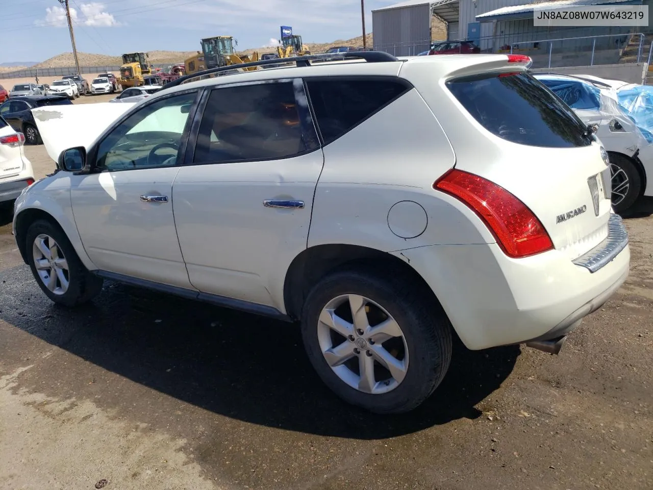 2007 Nissan Murano Sl VIN: JN8AZ08W07W643219 Lot: 74475364