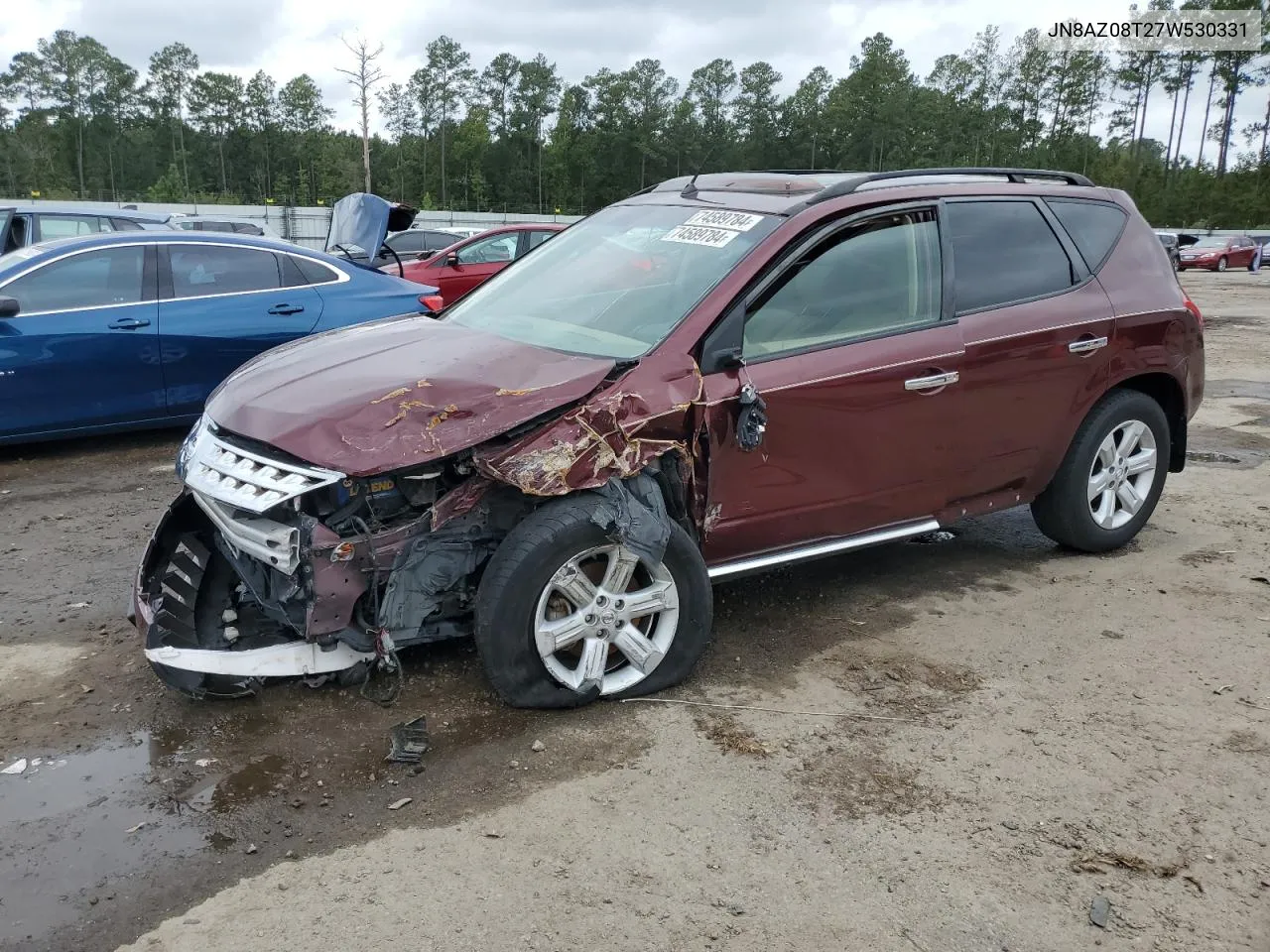 2007 Nissan Murano Sl VIN: JN8AZ08T27W530331 Lot: 74589784