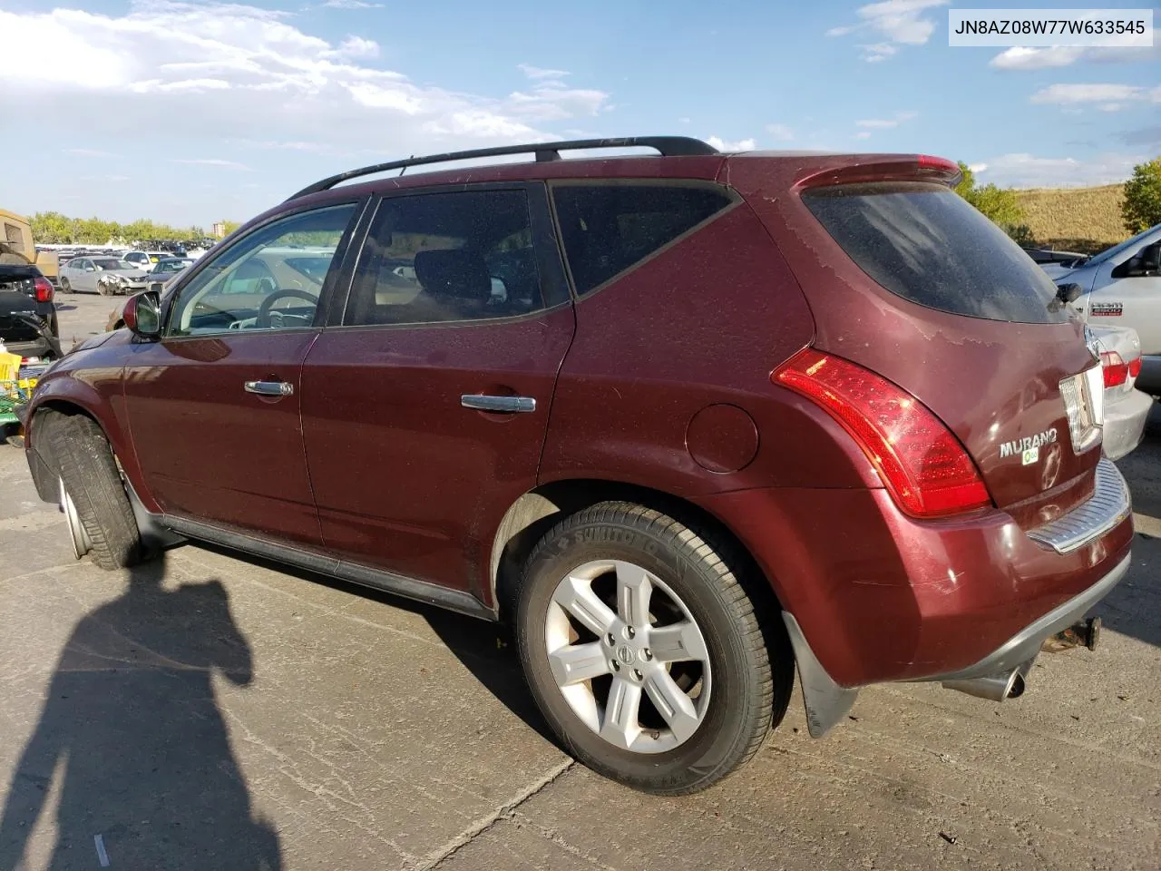 2007 Nissan Murano Sl VIN: JN8AZ08W77W633545 Lot: 74955754