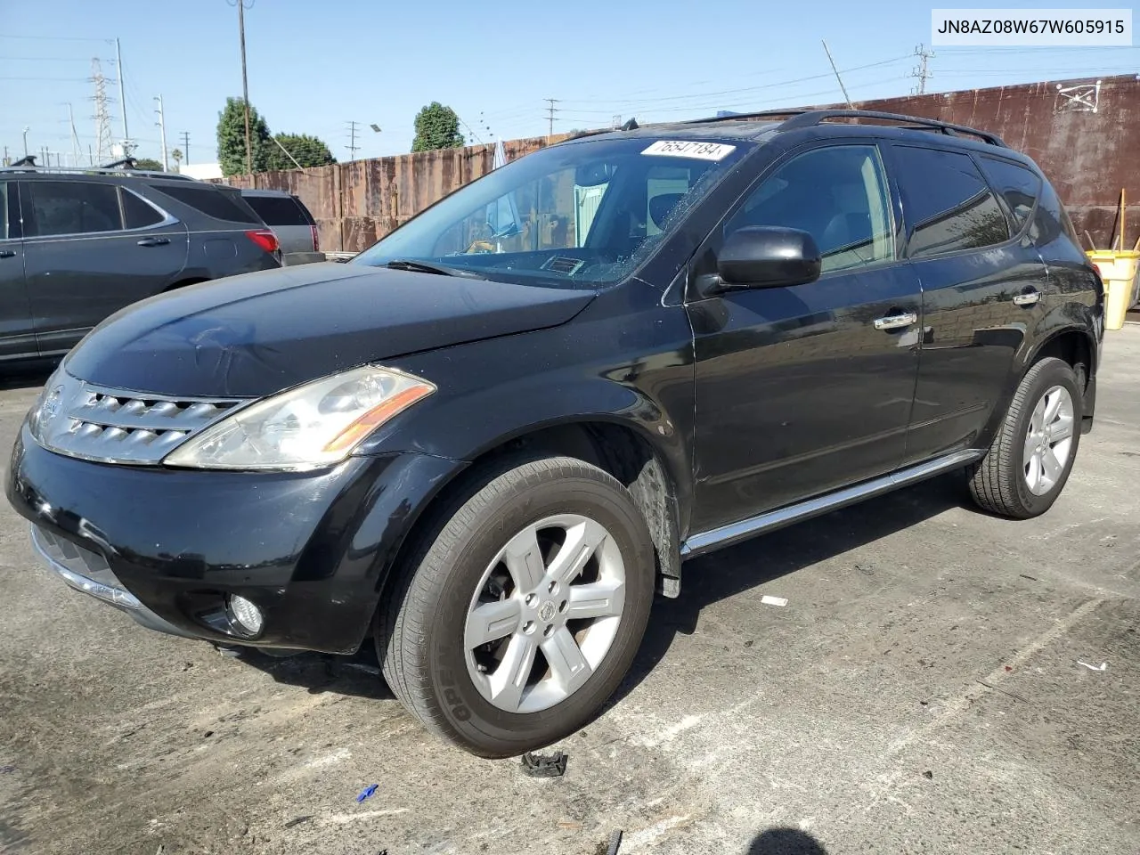 2007 Nissan Murano Sl VIN: JN8AZ08W67W605915 Lot: 76547184