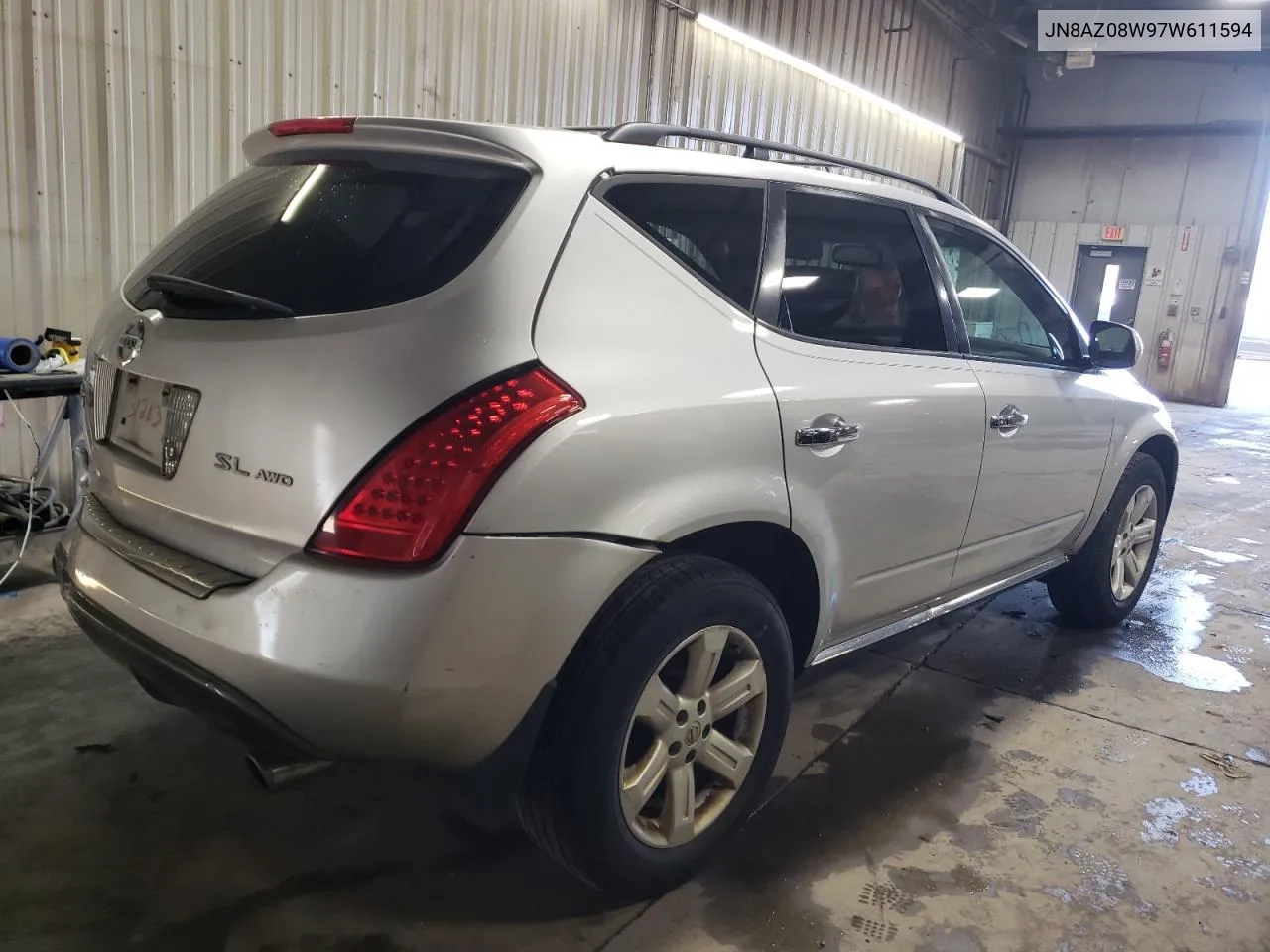 2007 Nissan Murano Sl VIN: JN8AZ08W97W611594 Lot: 77090424