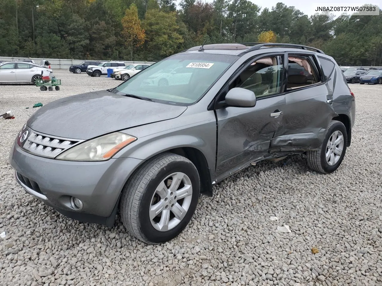 2007 Nissan Murano Sl VIN: JN8AZ08T27W507583 Lot: 78106954