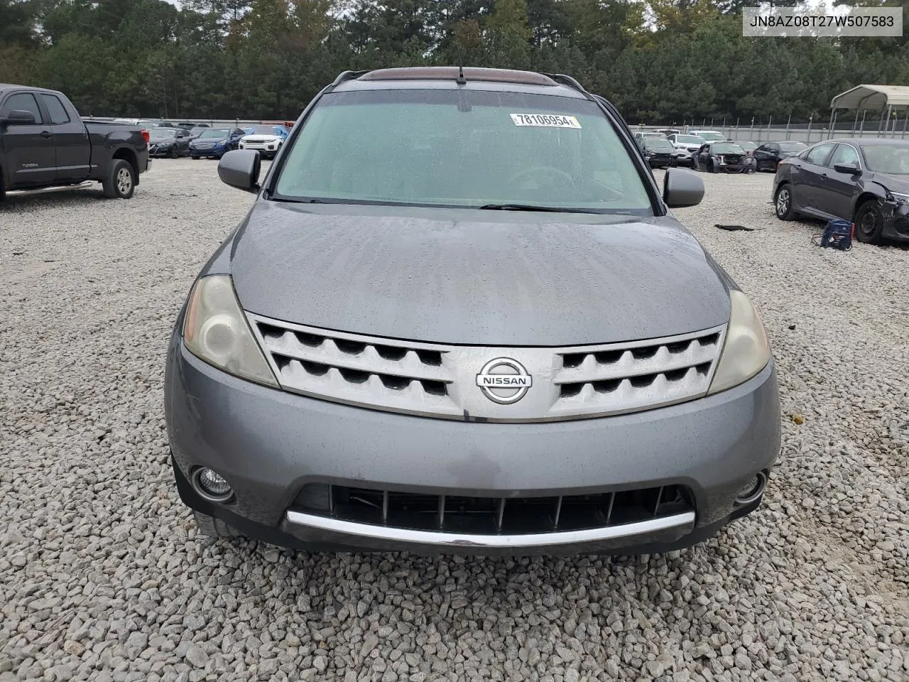 2007 Nissan Murano Sl VIN: JN8AZ08T27W507583 Lot: 78106954