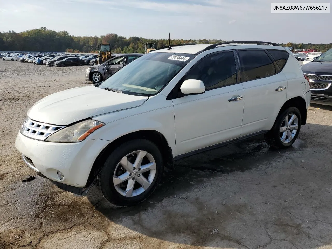 2007 Nissan Murano Sl VIN: JN8AZ08W67W656217 Lot: 78178444