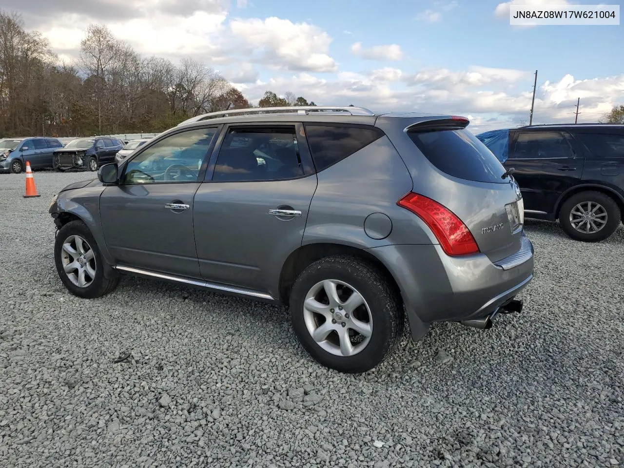 2007 Nissan Murano Sl VIN: JN8AZ08W17W621004 Lot: 79053494