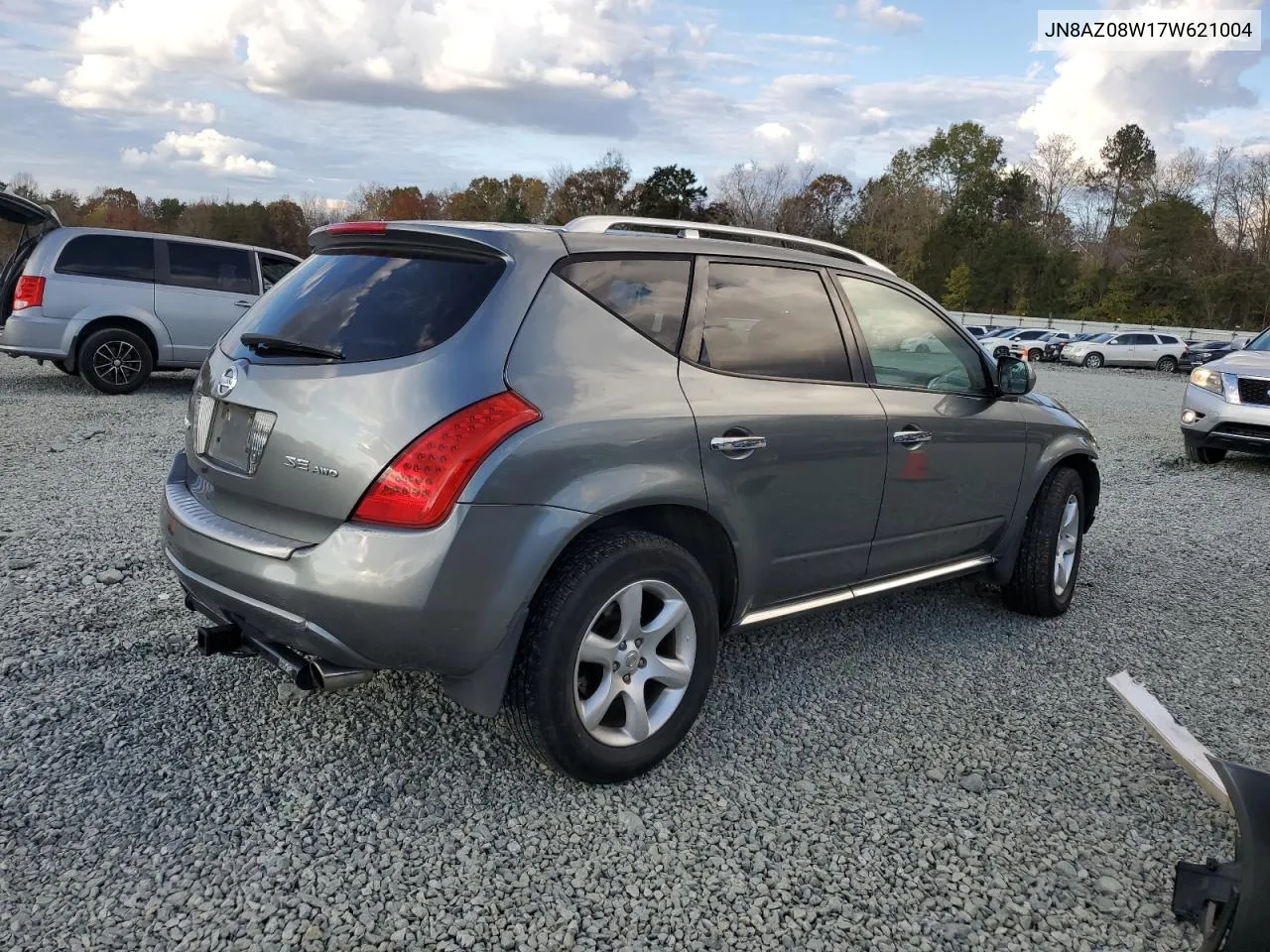 2007 Nissan Murano Sl VIN: JN8AZ08W17W621004 Lot: 79053494