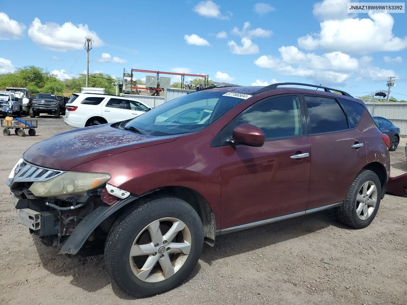 2009 Nissan Murano S VIN: JN8AZ18W69W153392 Lot: 67766504