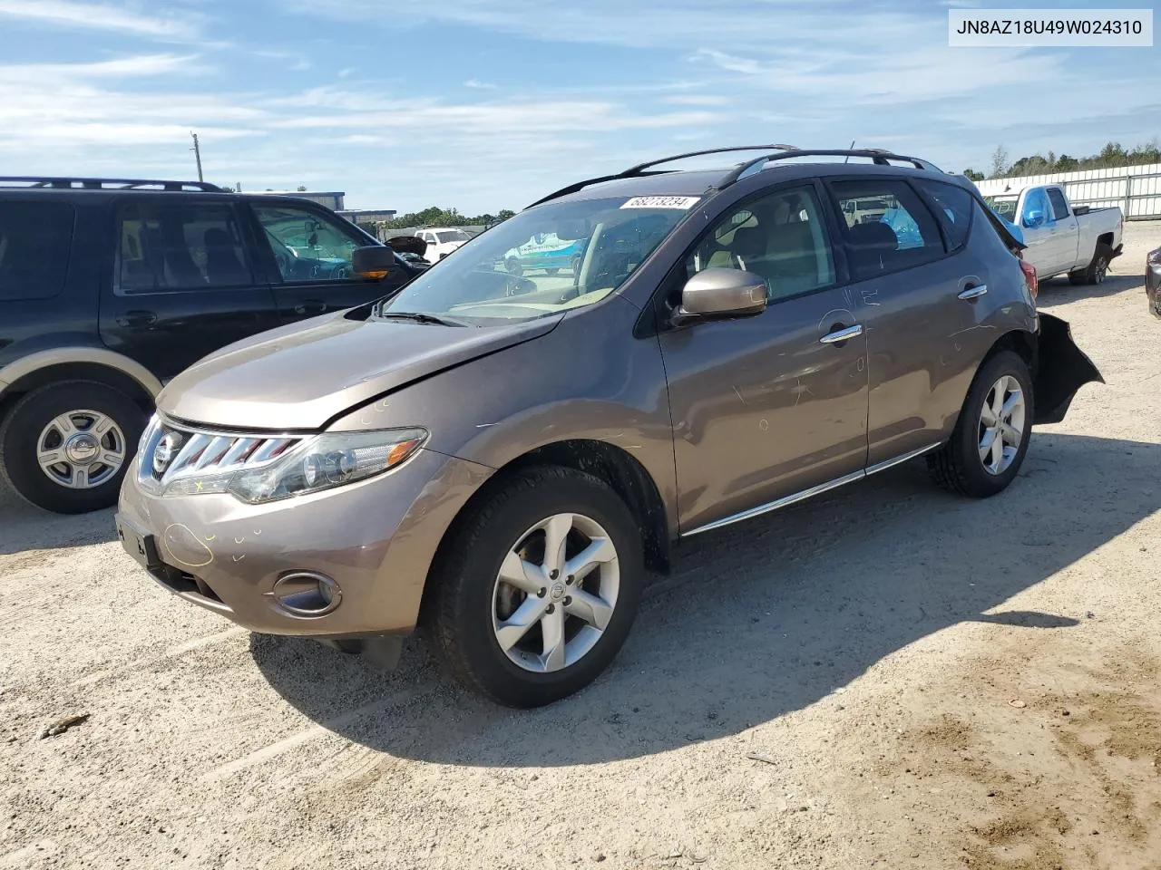 2009 Nissan Murano S VIN: JN8AZ18U49W024310 Lot: 68273234