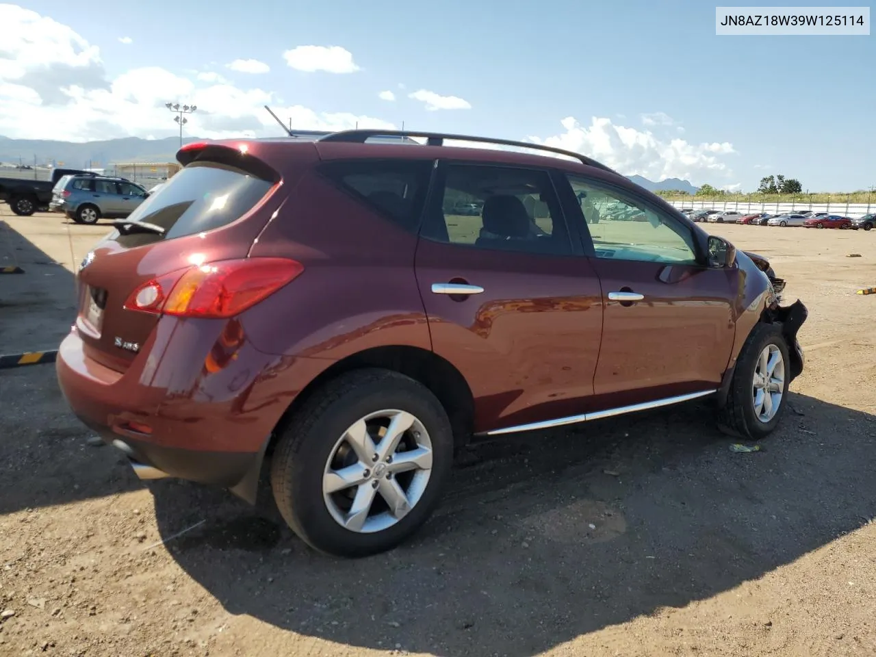 2009 Nissan Murano S VIN: JN8AZ18W39W125114 Lot: 69972564