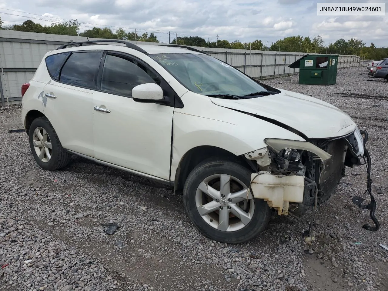 2009 Nissan Murano S VIN: JN8AZ18U49W024601 Lot: 71406384