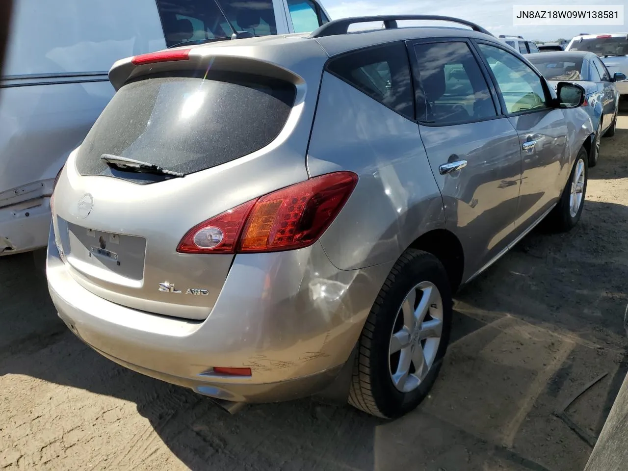 2009 Nissan Murano S VIN: JN8AZ18W09W138581 Lot: 72349744