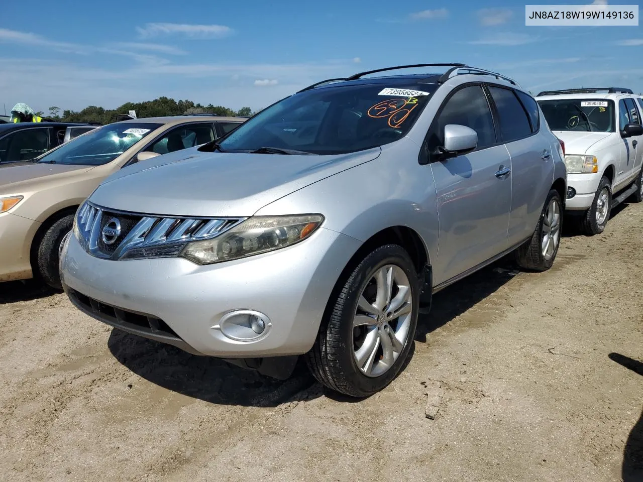 2009 Nissan Murano S VIN: JN8AZ18W19W149136 Lot: 73956534