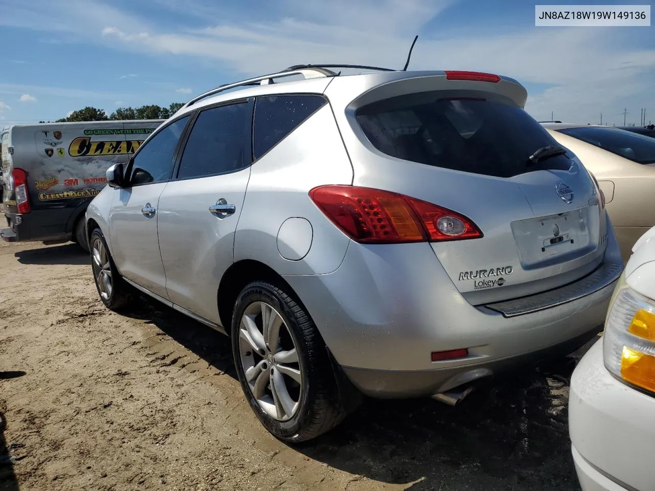 2009 Nissan Murano S VIN: JN8AZ18W19W149136 Lot: 73956534