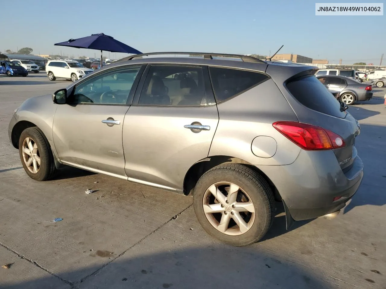 2009 Nissan Murano S VIN: JN8AZ18W49W104062 Lot: 73989234