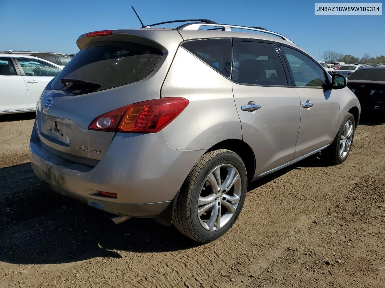 2009 Nissan Murano S VIN: JN8AZ18W89W109314 Lot: 74032244