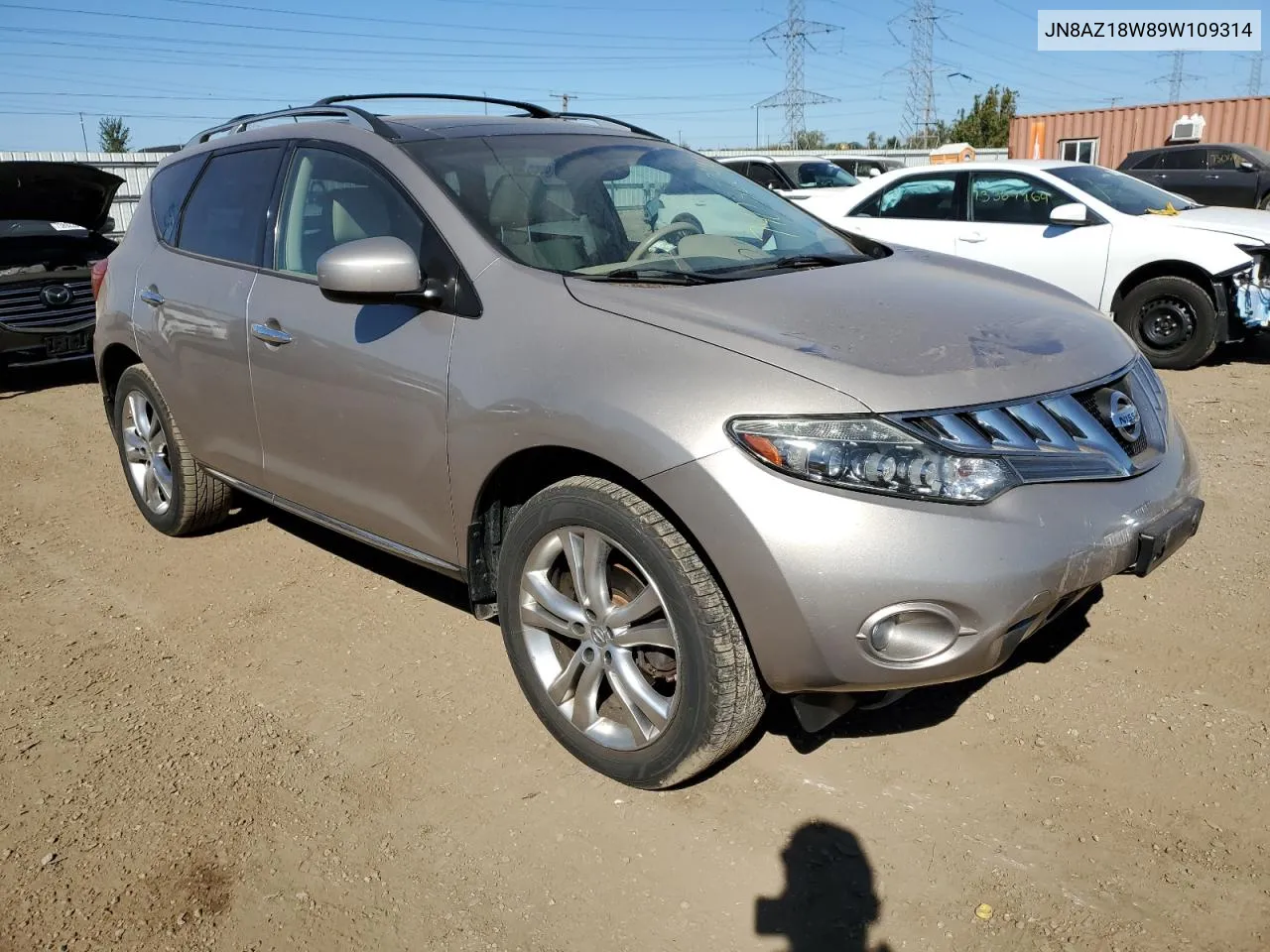 2009 Nissan Murano S VIN: JN8AZ18W89W109314 Lot: 74032244