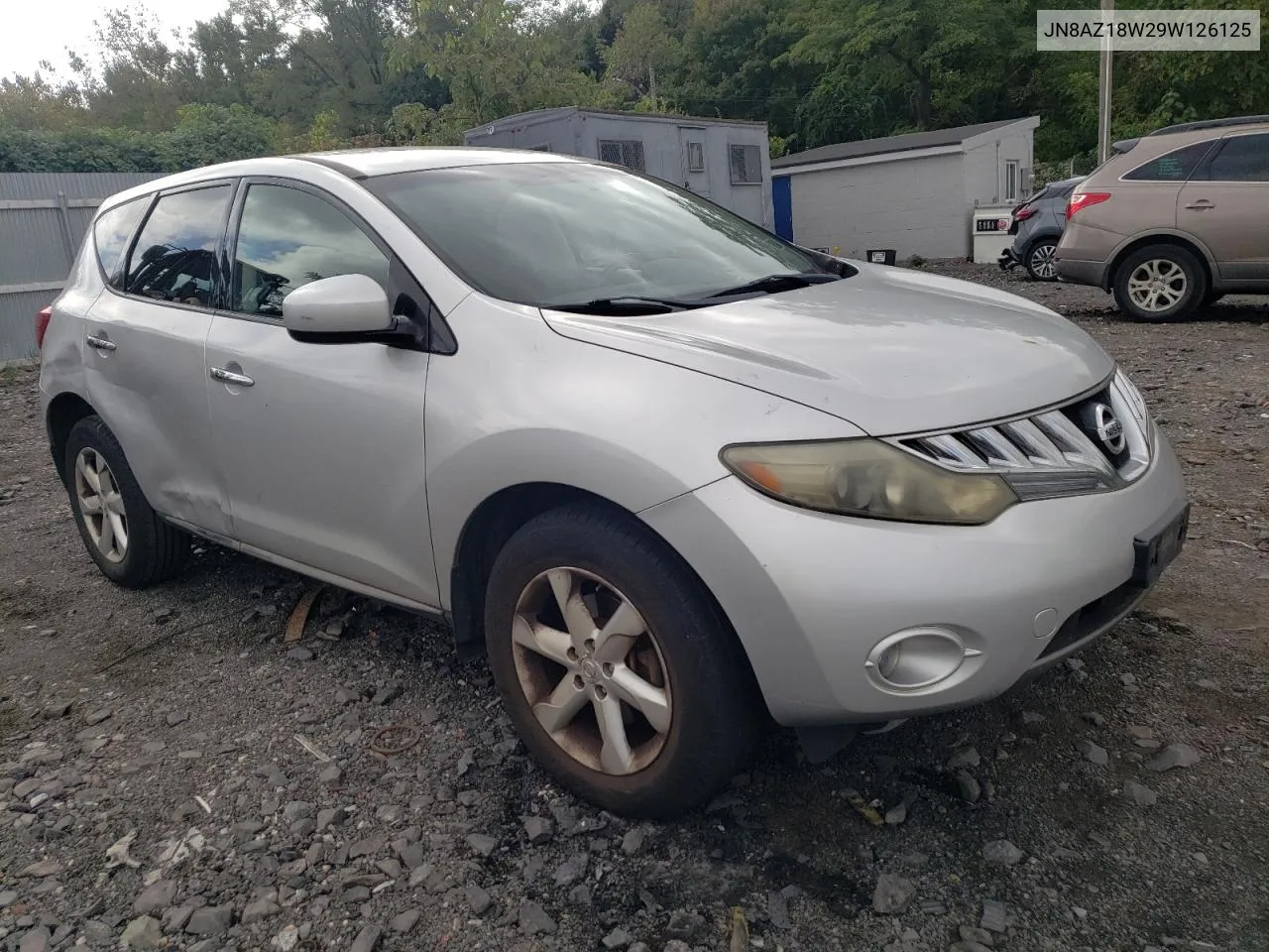 2009 Nissan Murano S VIN: JN8AZ18W29W126125 Lot: 74072504