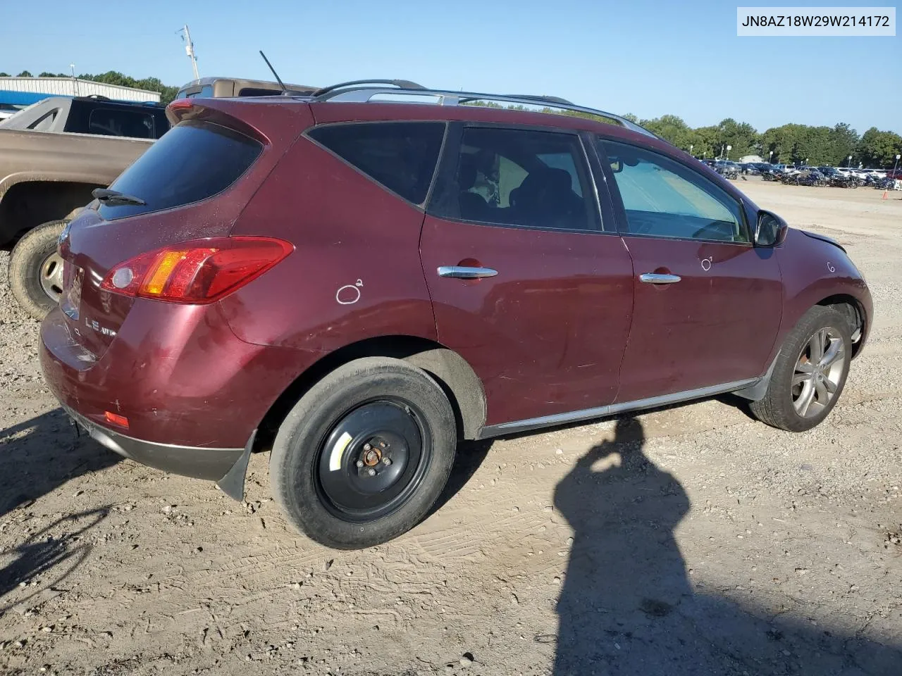 2009 Nissan Murano S VIN: JN8AZ18W29W214172 Lot: 74466554