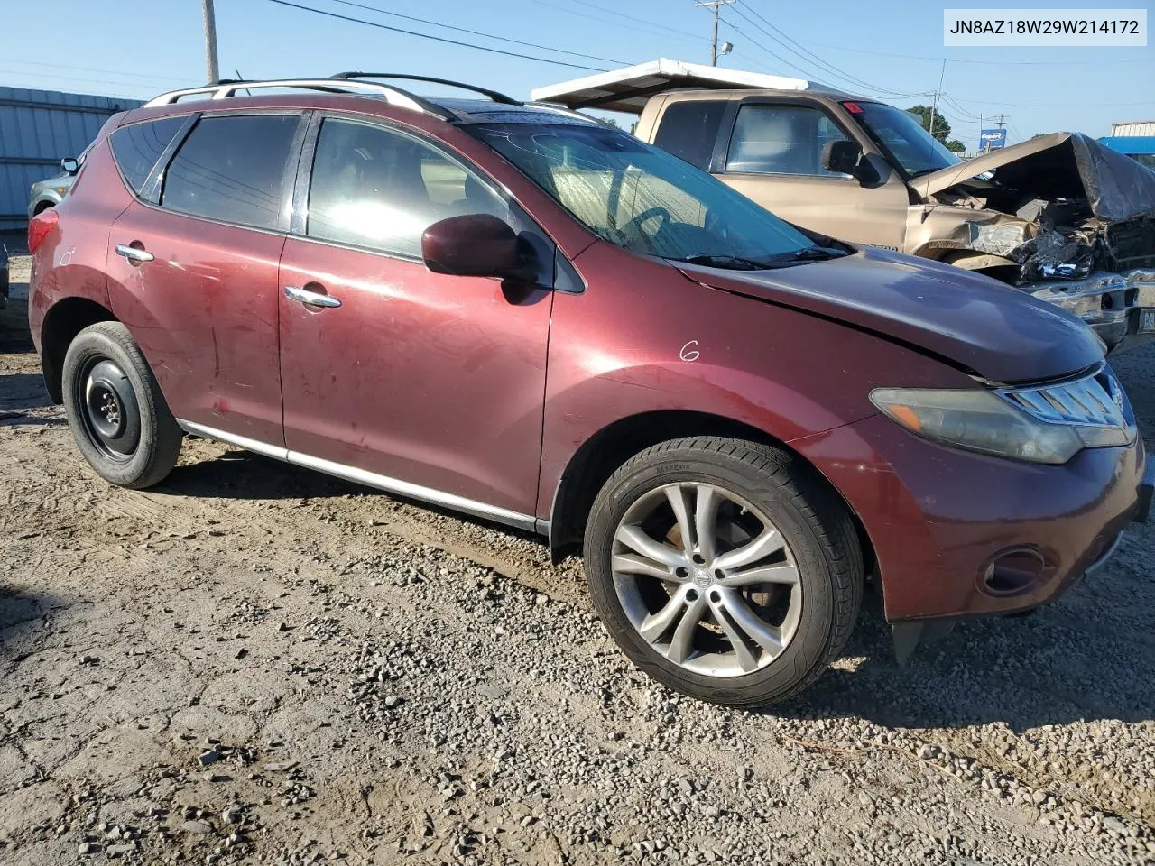 2009 Nissan Murano S VIN: JN8AZ18W29W214172 Lot: 74466554