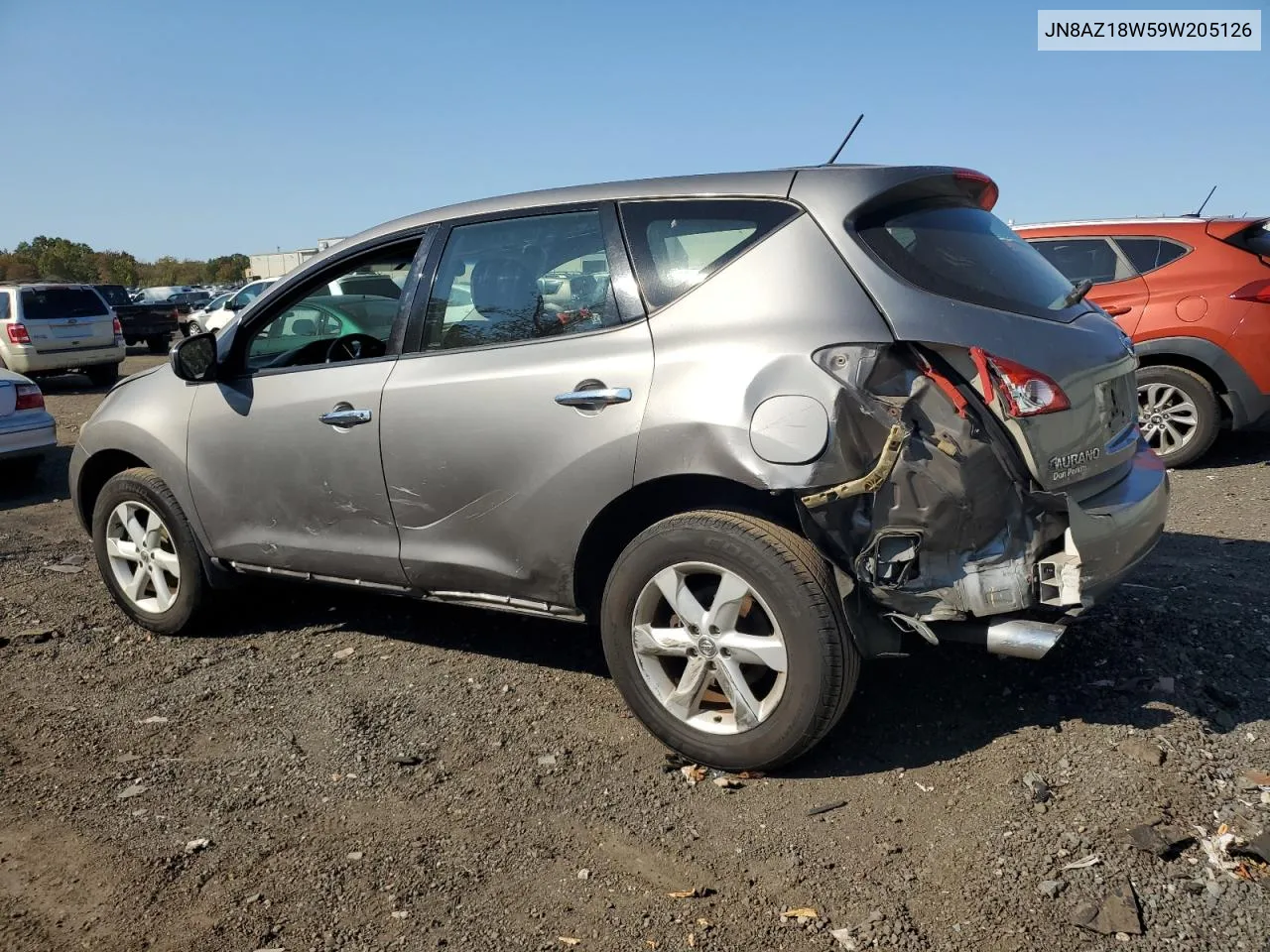 JN8AZ18W59W205126 2009 Nissan Murano S