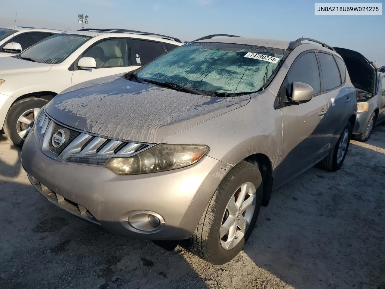 2009 Nissan Murano S VIN: JN8AZ18U69W024275 Lot: 74790274