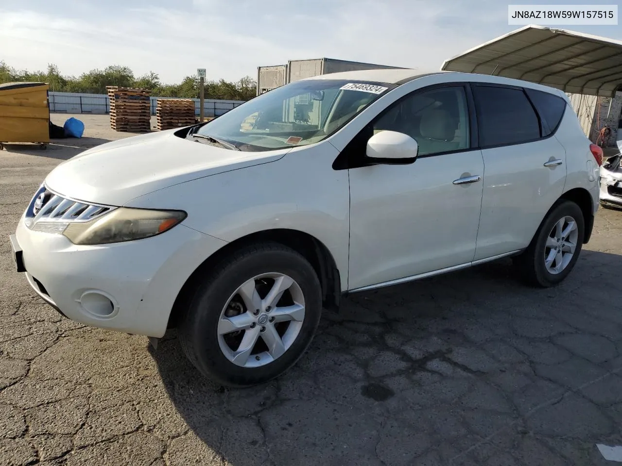 2009 Nissan Murano S VIN: JN8AZ18W59W157515 Lot: 75469324