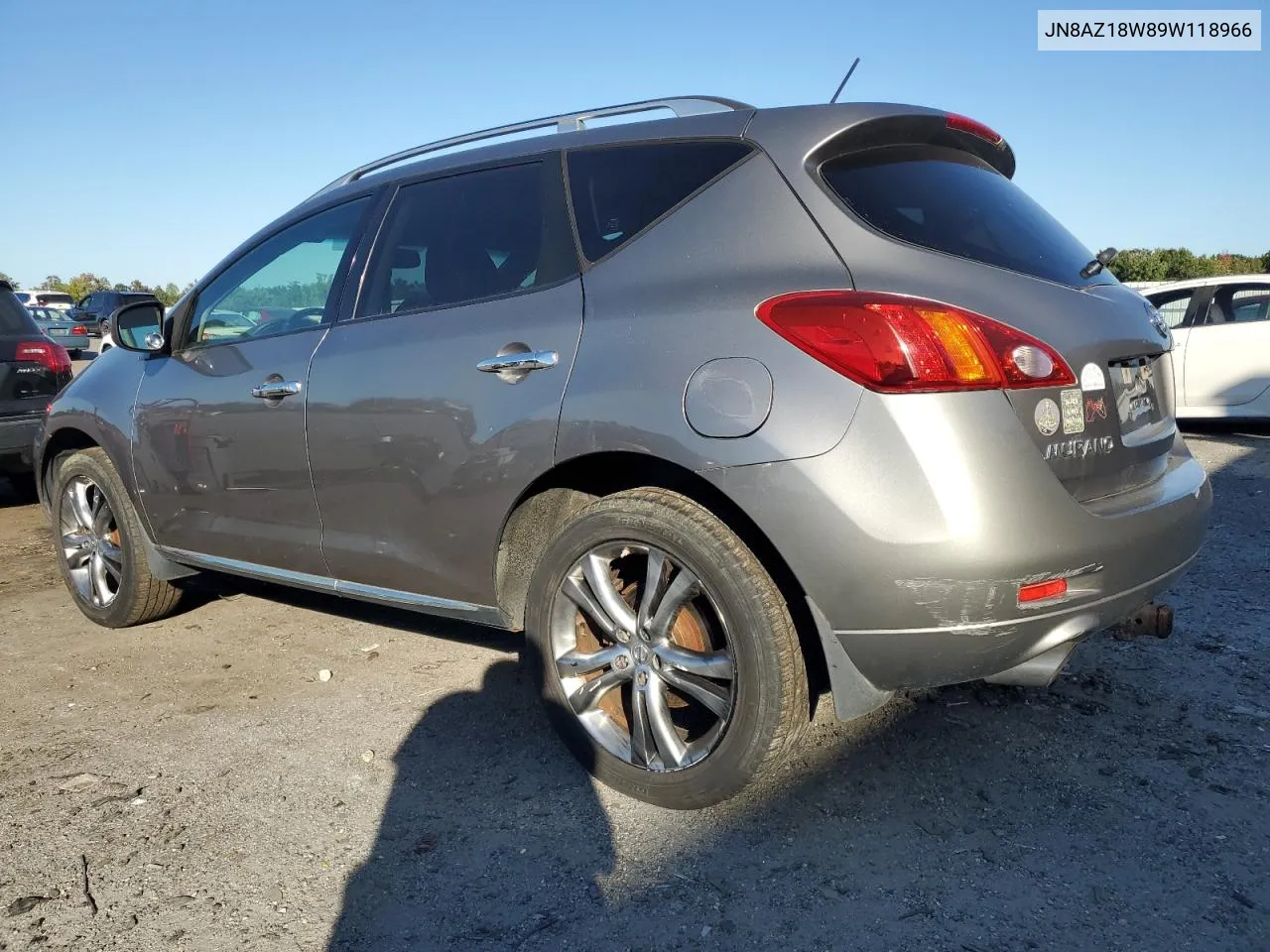 2009 Nissan Murano S VIN: JN8AZ18W89W118966 Lot: 75635334