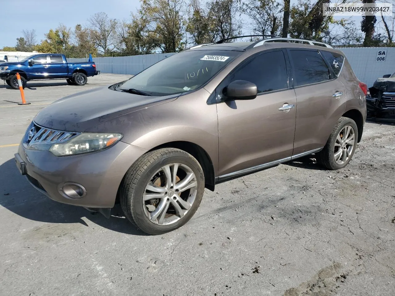 2009 Nissan Murano S VIN: JN8AZ18W99W203427 Lot: 75863524