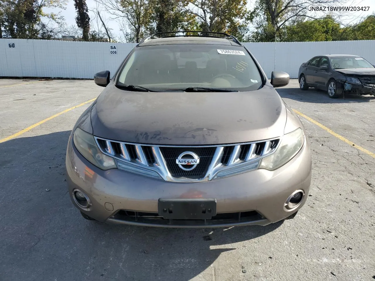 2009 Nissan Murano S VIN: JN8AZ18W99W203427 Lot: 75863524