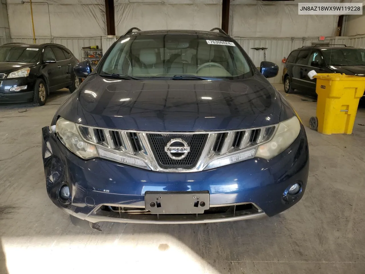 2009 Nissan Murano S VIN: JN8AZ18WX9W119228 Lot: 76306024